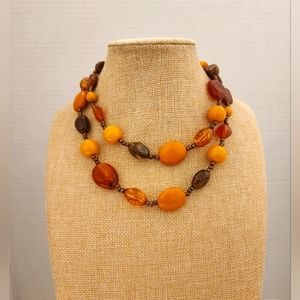 Treska Beaded With Genuine Tumbled Stones Multi-Layer Necklace